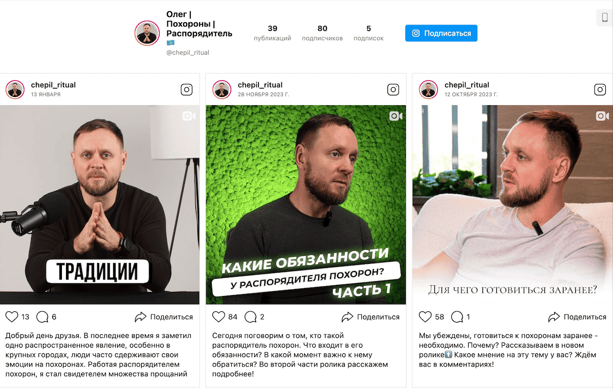 Подготовка к похоронам